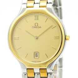 Omega Champagne 18K Yellow Gold and Stainless Steel De Ville Men's Wristwatch 32MM