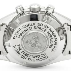 Omega Silver 18K White Gold and Stainless Steel Speedmaster Men's Wristwatch 42MM