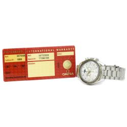 Omega Silver 18K White Gold and Stainless Steel Speedmaster Men's Wristwatch 42MM