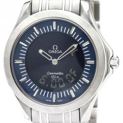 Pre Owned Omega Blue Stainless Steel Seamaster Multifunction Men's Wristwatch 39MM