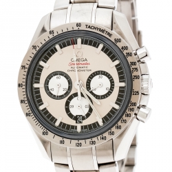 Omega Cream Stainless Steel Speedmaster Legend Michael Schumacher Men's Wristwatch 42 mm