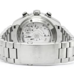 Omega Black Stainless Steel Seamaster Planet Ocean Co-Axial Chronograph Men's Wristwatch 45.5MM