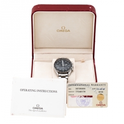Omega Black Stainless Steel Speedmaster Professional Moonwatch 35705000 Men's Wristwatch 42 mm