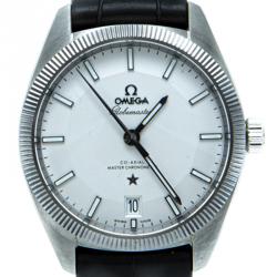Omega White Globemaster Automatic Open Case Men's Watch 39MM 