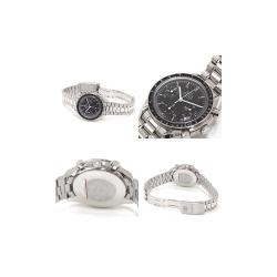 Pre Owned Omega Black Stainless Steel Speedmaster 3510.50 Men's Wristwatch 38MM