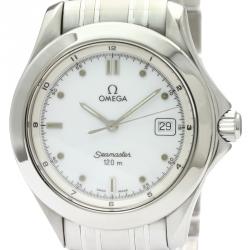 Pre Owned Omega White Stainless Steel Seamaster 120M 2511.20 Men's Wristwatch 36 MM