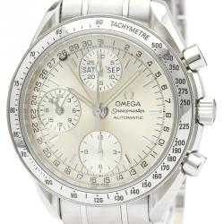Pre Owned Omega Silver Stainless Steel Speedmaster Triple Date 3523.30 Men's Wristwatch 39MM