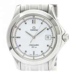 Pre Owned Omega White Stainless Steel Seamaster 120M 2511.20 Men's Wristwatch 36MM