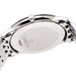Pre Owned Omega Cream Stainless Steel De Ville Prestige 45103000 Men's Wristwatch 34 mm