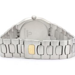 Pre Owned Omega Black Stainless Steel 18K Yellow Gold Seamaster Polaris 396.1022 Men's Wristwatch 31MM