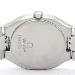 Pre Owned Omega Black Stainless Steel 18K Yellow Gold Seamaster Polaris 396.1022 Men's Wristwatch 31MM