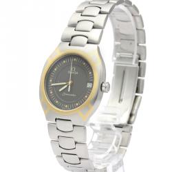 Pre Owned Omega Black Stainless Steel 18K Yellow Gold Seamaster Polaris 396.1022 Men's Wristwatch 31MM