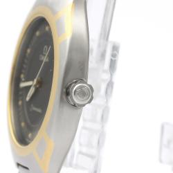 Pre Owned Omega Black Stainless Steel 18K Yellow Gold Seamaster Polaris 396.1022 Men's Wristwatch 31MM