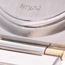 Pre Owned Omega White 18K Yellow Gold And Stainless Steel Constellation 1212.30 Men's Wristwatch  31 MM