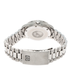 Pre Owned Omega Silver Stainless Steel Seamaster Day-Date 166.0299 Men's Wristwatch 35 mm