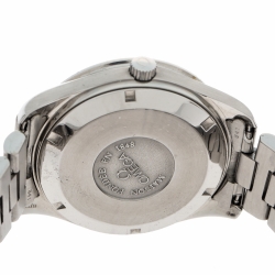 Pre Owned Omega Silver Stainless Steel Seamaster Day-Date 166.0299 Men's Wristwatch 35 mm