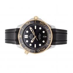 Pre Owned Omega Black 18K Yellow Gold And Stainless Steel Seamaster Diver 300m 210.22.42.20.01.001 Men's Wristwatch 42 MM