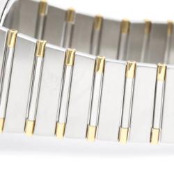 Pre Owned Omega White 18k Yellow Gold And Stainless Steel Constellation 396.1070 Quartz Men's Wristwatch 33 mm