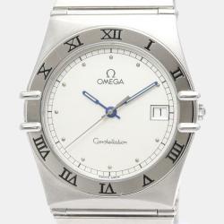 Pre Owned Omega Silver Stainless Steel Constellation 396.1070 Quartz Men's Wristwatch 33 mm