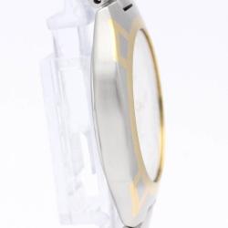 Pre Owned Omega White 18k Yellow Gold And Stainless Steel Seamaster 396.1022 Quartz Men's Wristwatch 31 mm