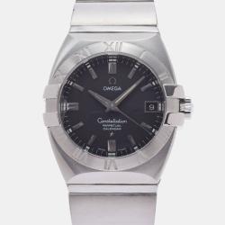 Pre Owned Omega Black Stainless Steel Constellation 1531.51 Men's Wristwatch 37 mm