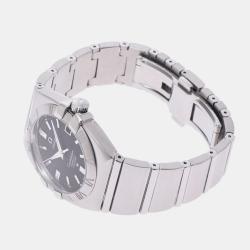 Pre Owned Omega Black Stainless Steel Constellation 1531.51 Men's Wristwatch 37 mm