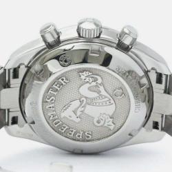 Omega White Shell Stainless Steel Speedmaster 324.15.38.40.05.001 Automatic Men's Wristwatch 38 mm