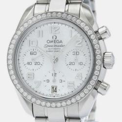 Omega White Shell Stainless Steel Speedmaster 324.15.38.40.05.001 Automatic Men's Wristwatch 38 mm