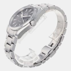Omega Grey Stainless Steel Seamaster Aqua Terra Quartz Men's Wristwatch 38.5 mm