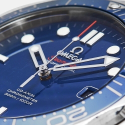 Pre Owned Omega Blue Stainless Steel Seamaster 212.30.41.20.03.001 Men's Wristwatch 41 mm