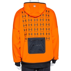 Pre Owned Palm Angels X Under Armour Orange Logo Print Neoprene Hoodie M