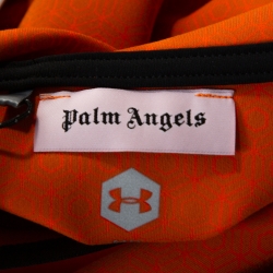 Pre Owned Palm Angels X Under Armour Orange Logo Print Neoprene Hoodie M