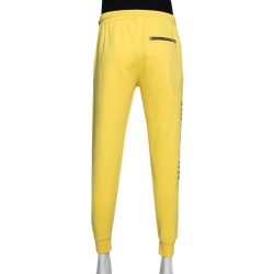 Palm Angels Yellow Side Logo Print Cotton Jogging Pants L