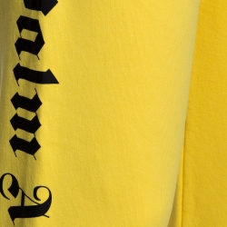 Palm Angels Yellow Side Logo Print Cotton Jogging Pants L