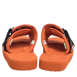 Palm Angels x Suicoke Orange/Black Canvas And Nylon Slide Sandals Size 42
