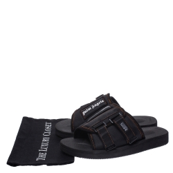 Palm Angels Black Fabric Suicoke Flat Sandals Size 42
