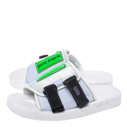 Palm Angels White Fabric Suicoke Flat Sandals Size 42