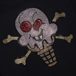 Pre Owned Palm Angels Black Cotton x Ice Cream Skull Embellished T Shirt L