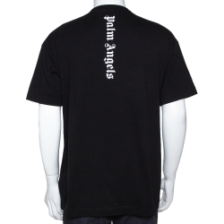 Pre Owned Palm Angels Black Cotton x Ice Cream Skull Embellished T Shirt L