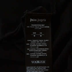Pre Owned Palm Angels Black Cotton Neon Logo Print Long Sleeve T Shirt M 