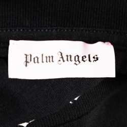 Pre Owned Palm Angels Black Logo Print Cotton Oversized T-Shirt M