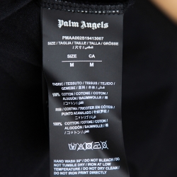 Pre Owned Palm Angels Black Logo Print Cotton Oversized T-Shirt M