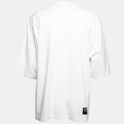 Palm Angels White Cotton Printed T-Shirt L