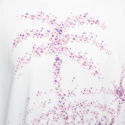 Palm Angels White Cotton Printed T-Shirt L