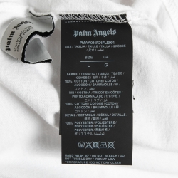 Palm Angels White Cotton Printed T-Shirt L