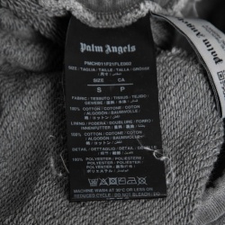 Palm Angels Grey Curved Logo Print Cotton Sweatpants S
