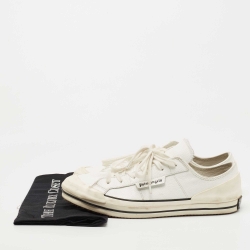 Palm Angels White Leather Lace Up Sneakers Size 42