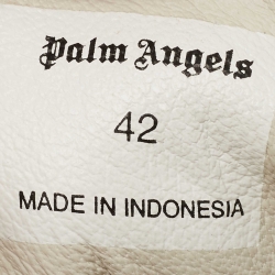 Palm Angels White Leather Lace Up Sneakers Size 42