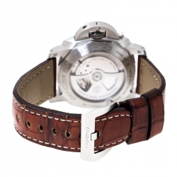 Panerai Black Stainless Steel Luminor 1950 GMT PAM00321 Men's Wristwatch 44 mm