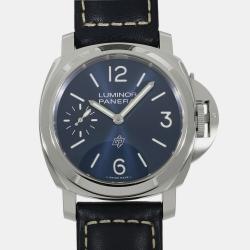 Panerai Blue Stainless Steel Luminor PAM01085 Manual Winding Men's Wristwatch 44 mm